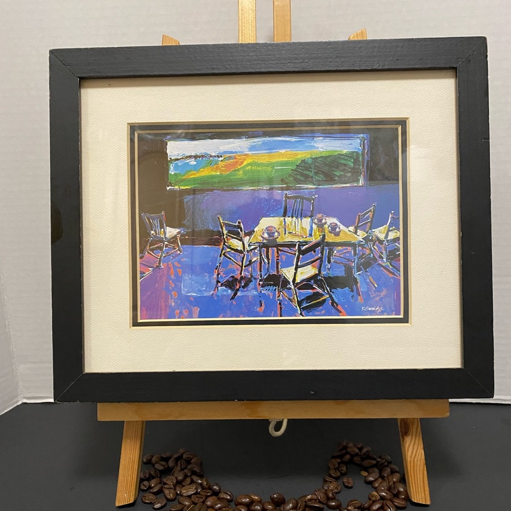Starbucks watercolor painting titled “Table Chairs”by artist Robert Burridge